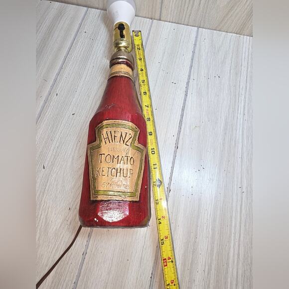 Vtg Heinz Tomato Ketchup Bottle Table Lamp 14" Bar Lamp Dining Rare - Picture 6 of 14